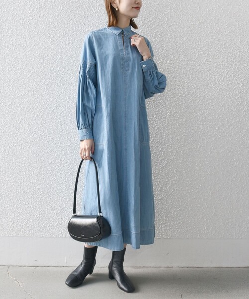 【新品未使用】SHIPS any ワンピース SHIPS any 「SHIPS any」 シャツワンピース ONE SIZE ライトブルー