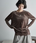 tシャツ 2WAYレースヘムベロアロンT レディースの詳細画像2