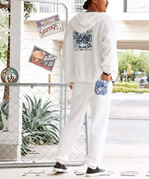 希少Kappa フーディ パンツセット 　 X LARGE　ホワイト　ビッグロゴ Kahiko（カヒコ） パンツ 「Kahiko」フイナハMEN'Sパンツ メンズ