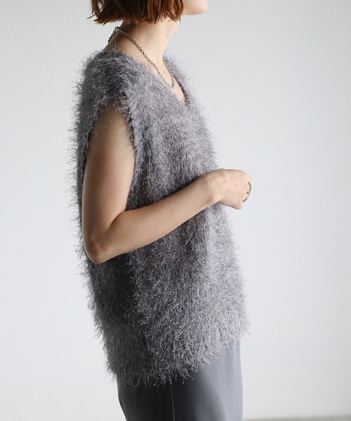 「meilmada」 半袖ニット FREE ベージュ レディース_画像6