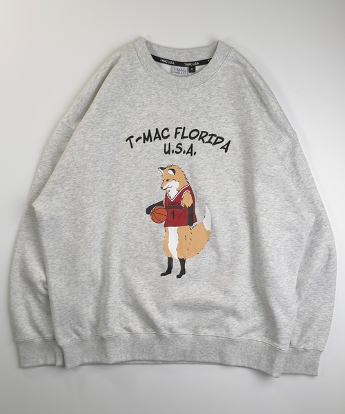 T-MAC OUTING トレーナー スウェット T-MAC バスケキツネプリント