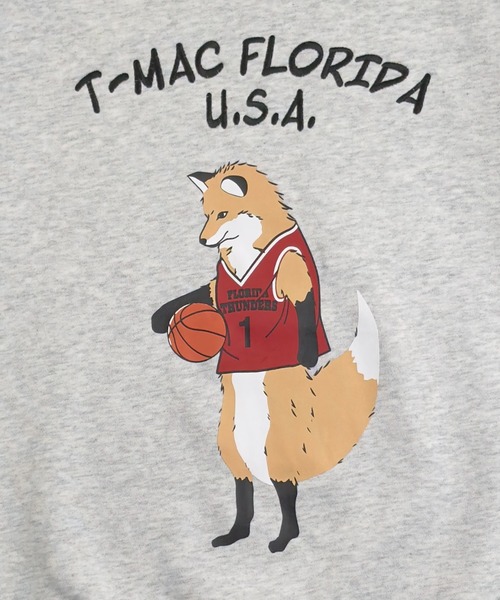 T-MAC OUTING トレーナー スウェット T-MAC バスケキツネプリント