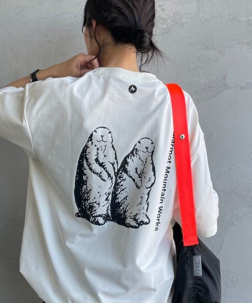 Marmot（マーモット） tシャツ 別注 ドローコード付き マーモット
