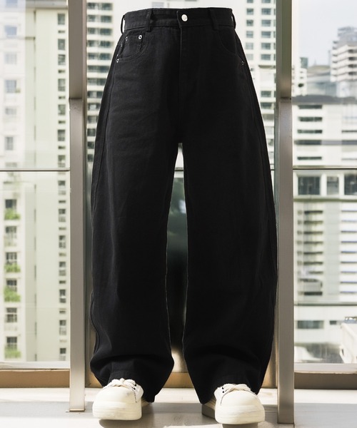 ジーンズ デニム ワイド カーブパンツ / Denim Wide Curve Pants