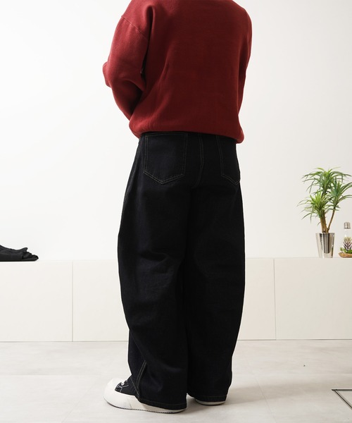 ジーンズ デニム ワイド カーブパンツ / Denim Wide Curve Pants