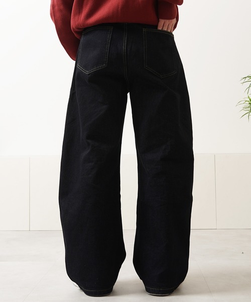 ジーンズ デニム ワイド カーブパンツ / Denim Wide Curve Pants