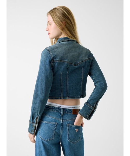 デニムジャケット gジャン GUESS JEANS Long Sleeves Fitted Cropped
