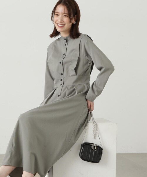 「N.（N. Natural Beauty Basic）」 長袖ワンピース SMALL グレー レディース_画像3
