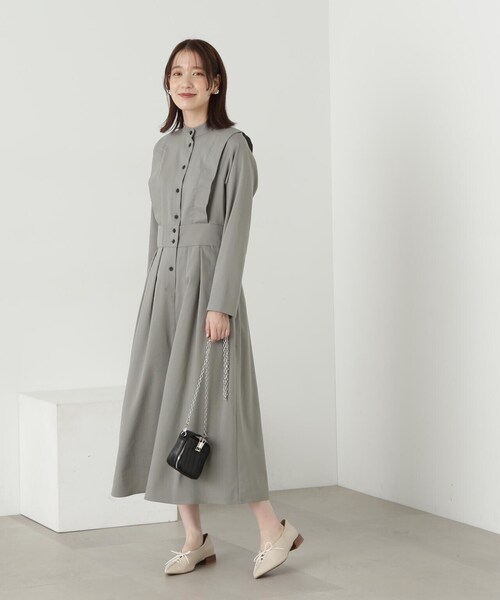 「N.（N. Natural Beauty Basic）」 長袖ワンピース SMALL グレー レディース_画像5