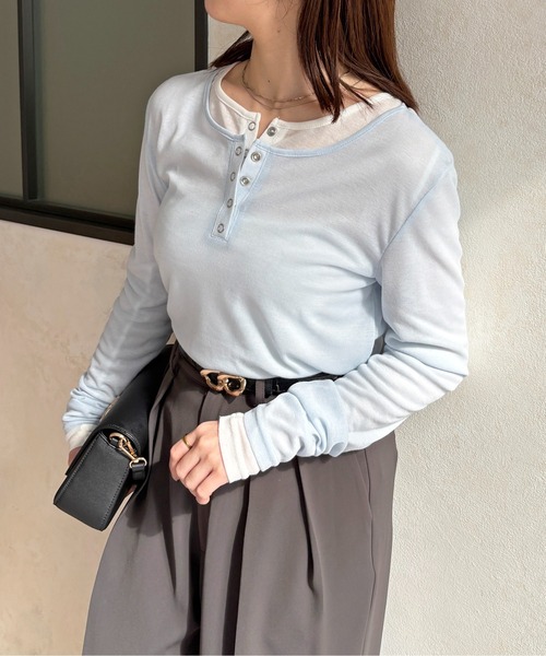 Thevon（ゼヴォン） ヘンリーネック tシャツ シアーリブヘンリーネック