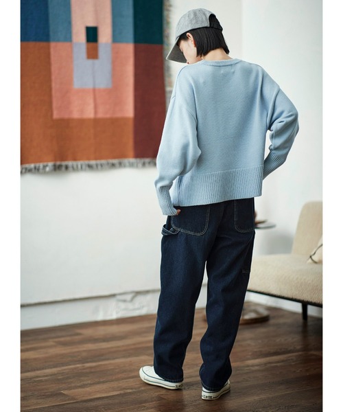 「Sunny clouds」 デニムパンツ L ブルー レディース_画像7