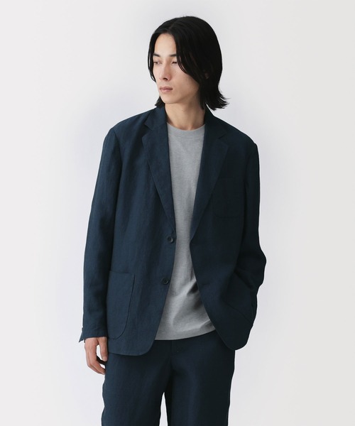 無印良品（MUJI） コート ジャケット 紳士 リネン洗いざらしジャケット