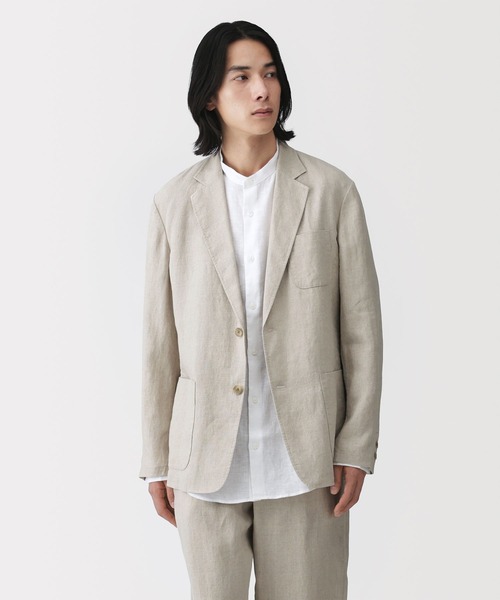 無印良品（MUJI） コート ジャケット 紳士 リネン洗いざらしジャケット