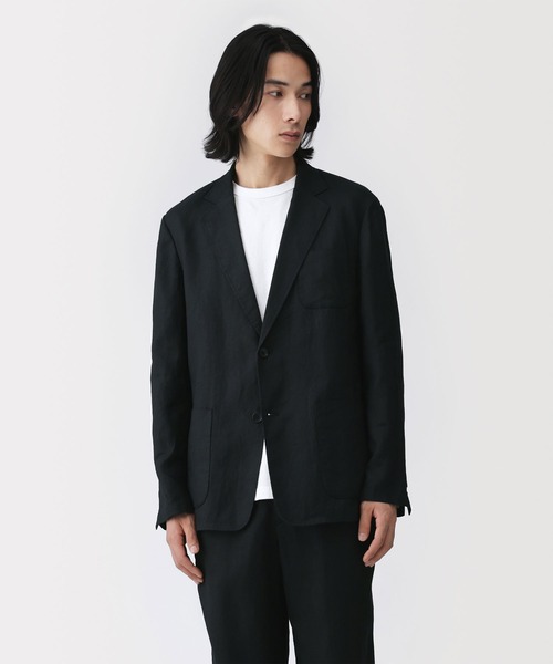 リネン　ジャケット　コート 無印良品（MUJI） コート ジャケット 紳士 リネン洗いざらしジャケット
