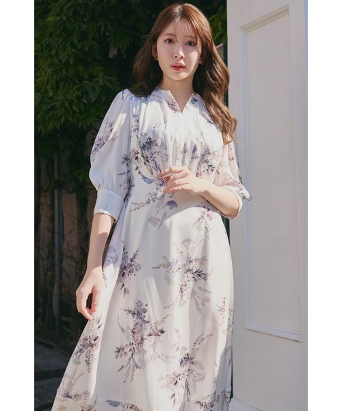 ワンピース herliptoFrench Bouquet Puff Sleeve Dress Her lip to ワンピース French Bouquet Puff Sleeve Dress : ZOZOTOWN