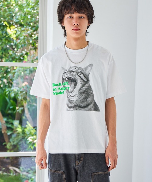 PBLIM tシャツ 「UNISEX」シャウトキャットT 猫 / フロントプリント