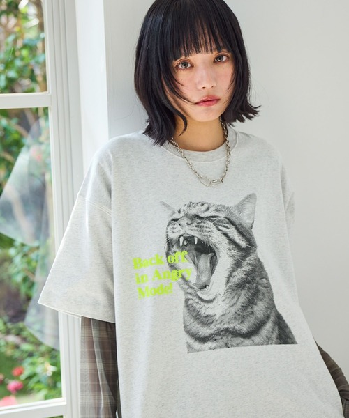 PBLIM tシャツ 「UNISEX」シャウトキャットT 猫 / フロントプリント