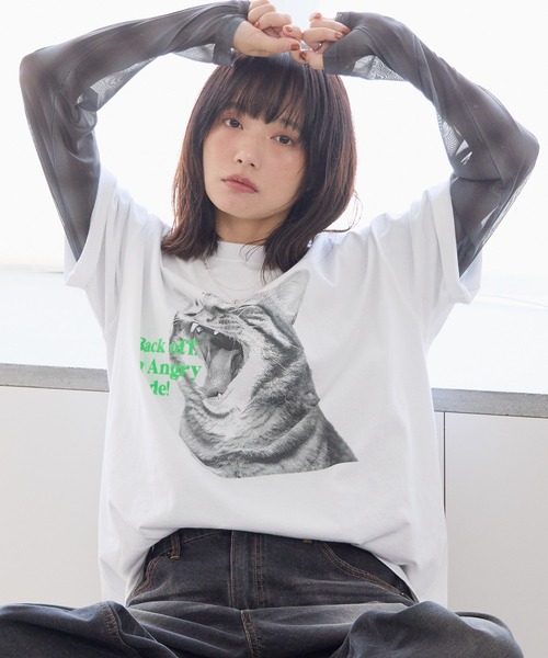 PBLIM tシャツ 「UNISEX」シャウトキャットT 猫 / フロントプリント