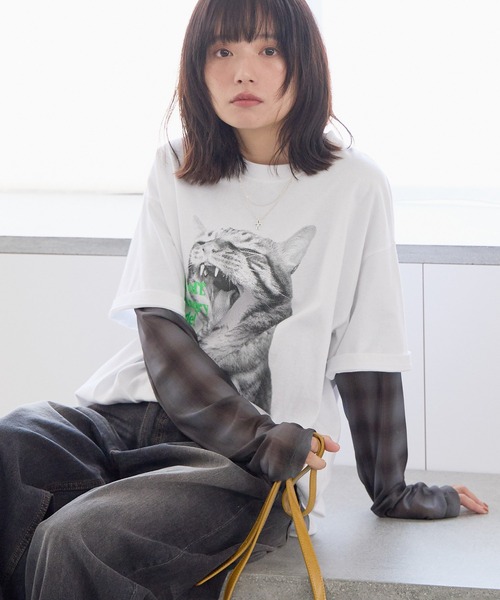 PBLIM tシャツ 「UNISEX」シャウトキャットT 猫 / フロントプリント