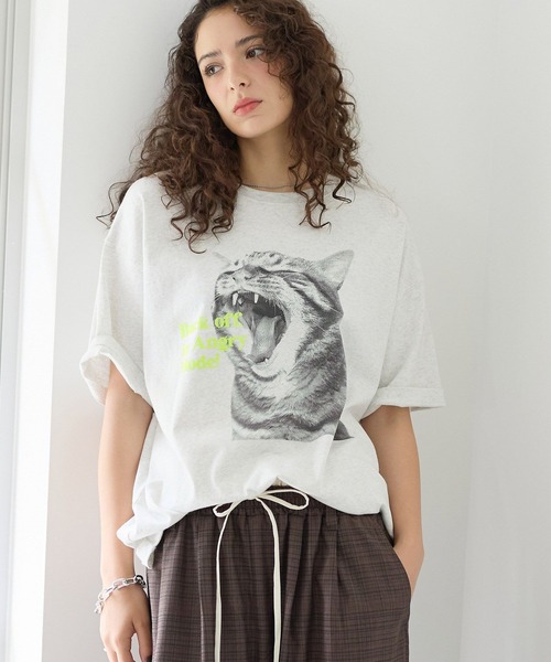 PBLIM tシャツ 半袖 「UNISEX」シャウトキャットT 猫 / フロント