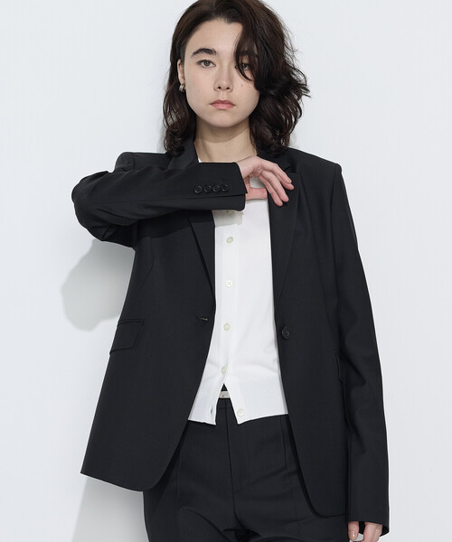 ジャケット テーラードジャケット 入学式 「 TALLサイズ 」「セットアップ対応」 ストレッチトロ シングルジャケット レディースの画像