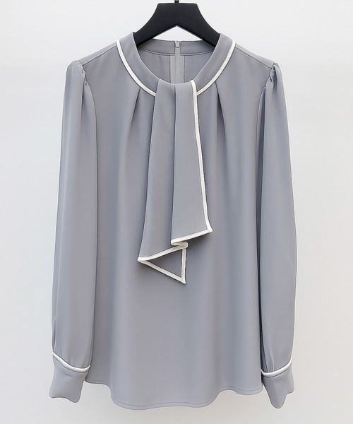 「SAISON DE PAPILLON」 長袖ブラウス S ネイビー レディース_画像2