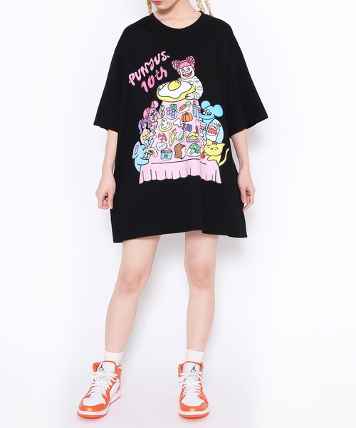 「PUNYUS」 半袖Tシャツ 4 ブラック レディース_画像4