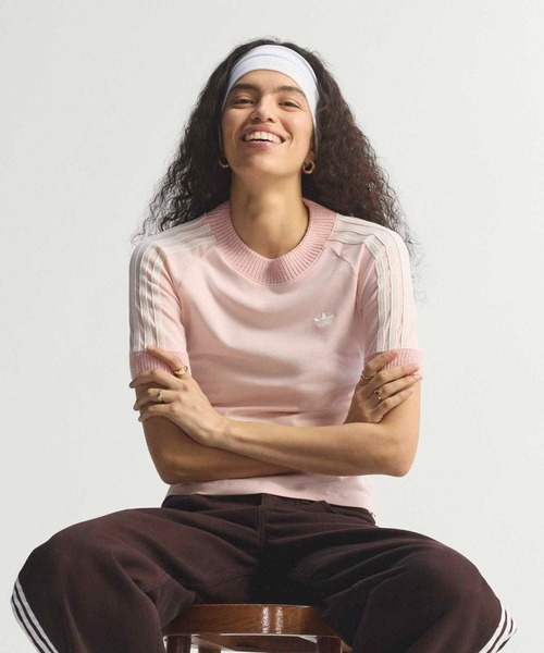 adidas（アディダス） tシャツ ニット クロシェ ディテール付き カリ T
