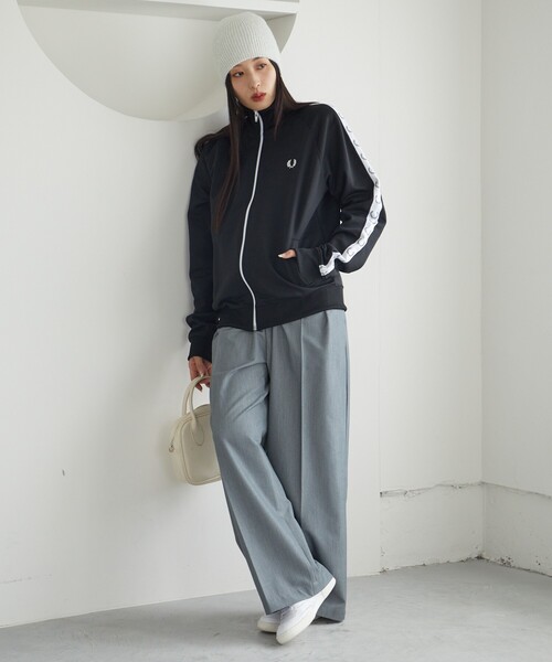 「FREAK'S STORE」 「FRED PERRY」ジャージブルゾン MEDIUM ブラック レディースの画像