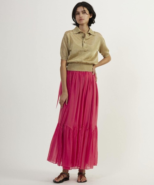 CURRENTAGE スカート 「CURRENTAGE/カレンテージ」Silk capra skirt