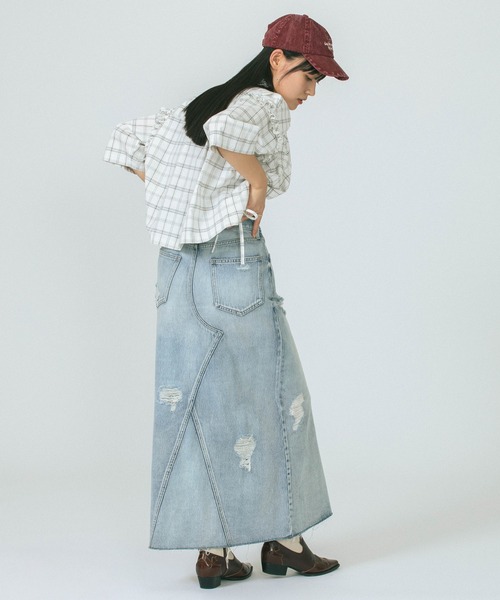 「ROSE BUD」 デニムスカート S ピンク レディース_画像9