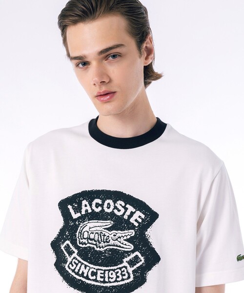 「LACOSTE」 半袖Tシャツ 3 ブラック メンズ_画像3
