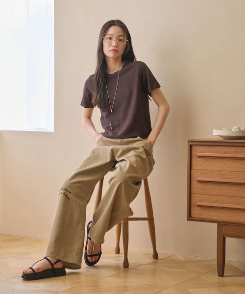 tシャツ コットンポリエステル ラメ ショートスリーブ カットソー レディースの画像