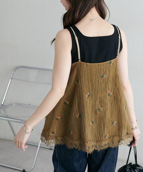 Discoat（ディスコート） キャミソール 「＋1で高見え!/WEB限定」刺繍