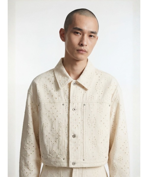 セットアップ 「TAJEN:T」COTTON EYELET EMBROIDERY JACKET/コットンアイレットエンブロイダリー ジャケット