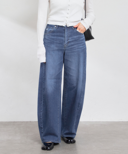 U by SPICK&SPAN - U by Spick&Span (ユーバイスピックアンドスパン) ■ ② 23050212511010 KAREN デニムクロップドシャツ レディース スカイブルー FREE U by SPICK&SPAN（ユーバイスピックアンドスパン） ワイドパンツ