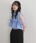 ブラウス シャツ 2wayフリルノースリーブシ...の詳細画像4