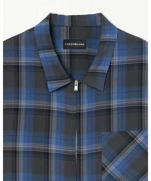 ブルゾン アウター FORSOMEONE CHECK ZIP SHIRT メンズの画像