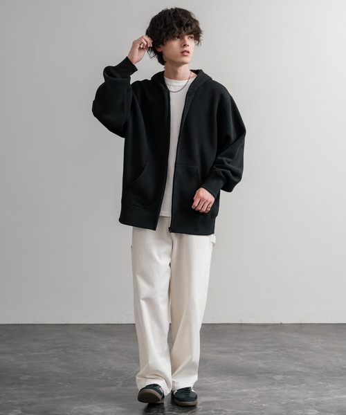 「Rocky Monroe」 ジップアップパーカー L 杢グレー メンズ_画像5