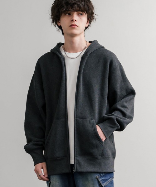 「Rocky Monroe」 ジップアップパーカー L 杢グレー メンズ_画像8
