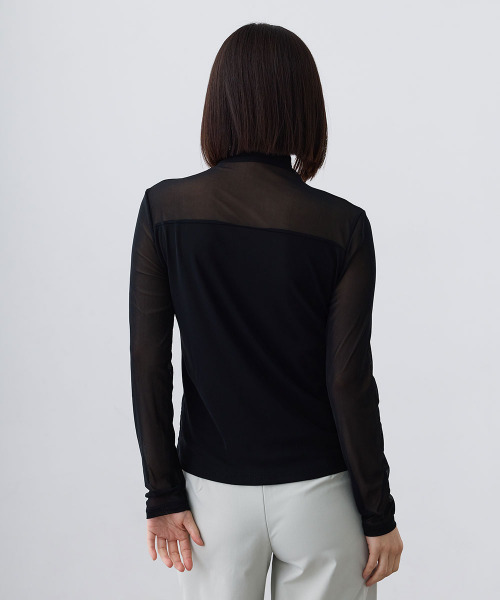 Mirette tシャツ シアーハイネックメロートップス / Sheer High Neck