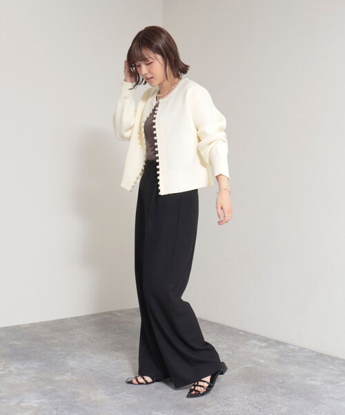 「fredy emue」 ニットカーディガン 38 ネイビー レディース_画像5