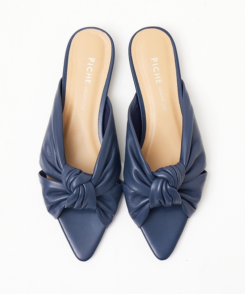 「PICHE ABAHOUSE」 フラットサンダル M ネイビー レディース_画像4