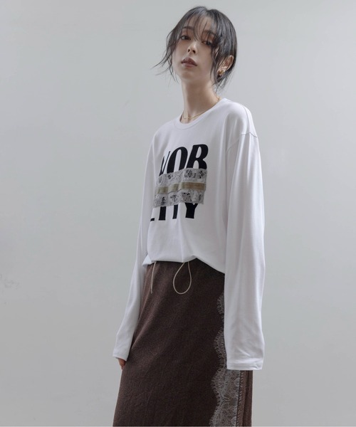 Eimee Law（エイミーロウ） tシャツ フロッキープリント レース