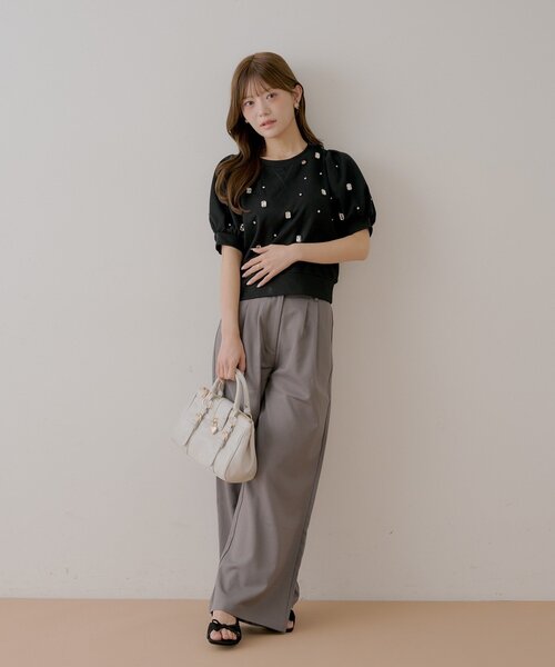 Chico（チコ） tシャツ 半袖 「SALON by Chico」パフ袖ランダム