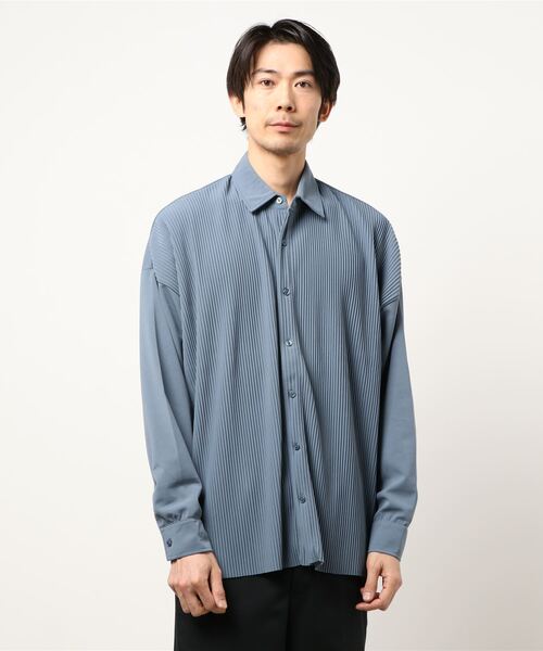 Bling Leads シャツ 「Bl」「Bling leads」オーバーサイズ プリーツ