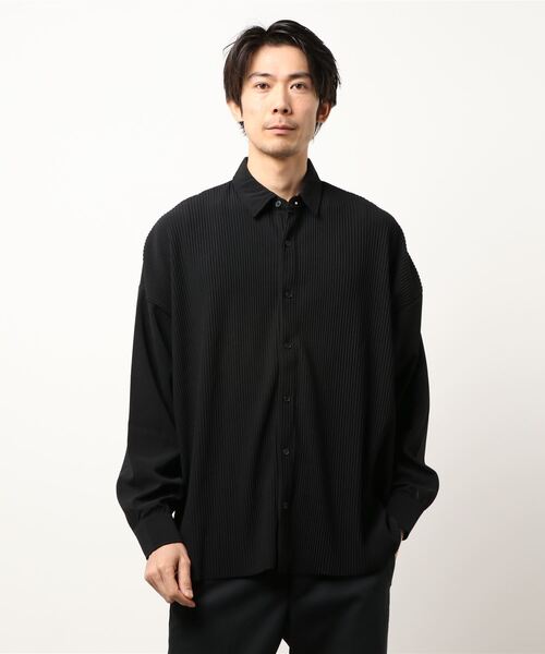 Bling Leads シャツ 「Bl」「Bling leads」オーバーサイズ プリーツ