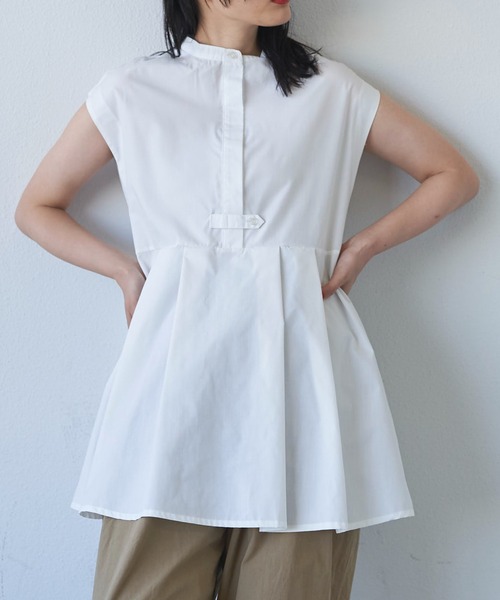 シャツ ブラウス バンドカラータック切り替えブラウス|ZOZOTOWN |12