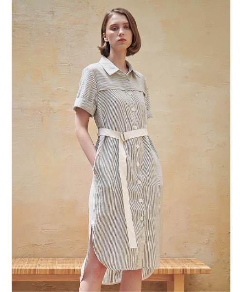 定番特価 ワンピース シャツワンピース リネンストライプシャツワンピース / Linen Stripe Shirt One-Piece ZOZOTOWN PayPayモール店 - 通販 - PayPayモール お得正規店