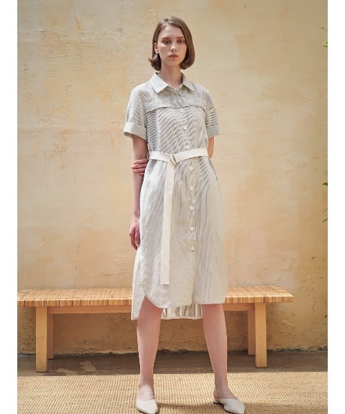 定番特価 ワンピース シャツワンピース リネンストライプシャツワンピース / Linen Stripe Shirt One-Piece ZOZOTOWN PayPayモール店 - 通販 - PayPayモール お得正規店
